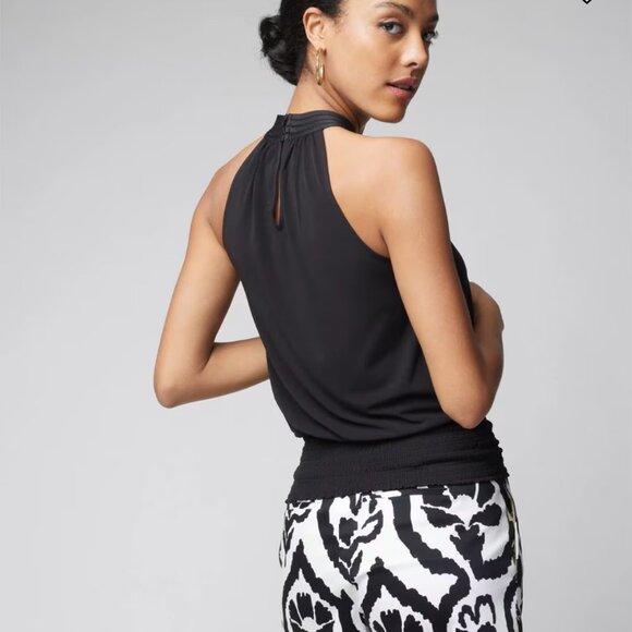 NWT White House Black Market Cross Front Halter S Black 570347419 - Picture 4 of 14